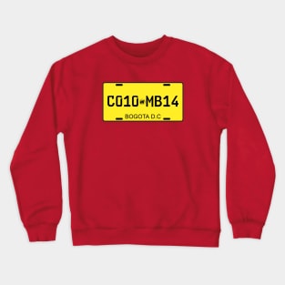 Colombia car license plate Crewneck Sweatshirt